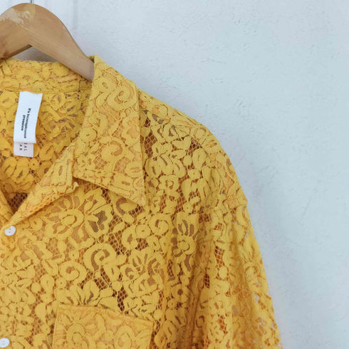 ニッチ niche. OPEN COLLAR S/S SHIRTS-LACE FLOWER メンズ import:L